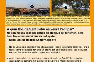 On veure l'eclipsi a Sant Feliu ? (pocs llocs, dissortadament)